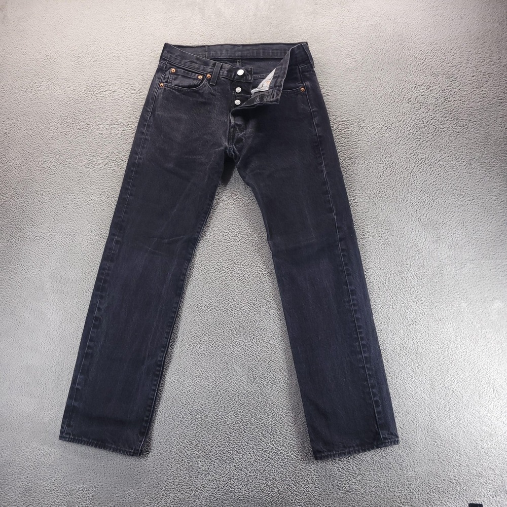 Levi's Jeans Mens 30x32 Black 501 Original Straight Button Fly 00501-0660 Denim